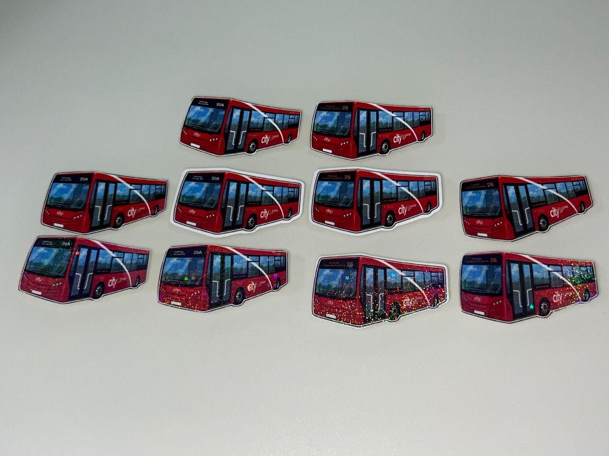 Plymouth Citybus Enviro200 WJ65s Stickers Pack Swoop livery (Normals, Water resistance & Star Holograms)