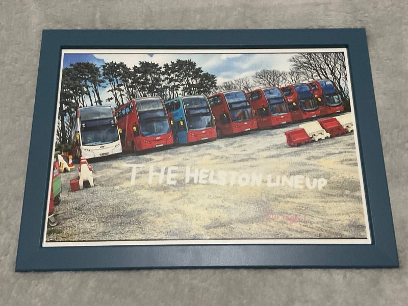 The Go Plymouth Cornwall Citybus Helston Enviro 400 Lineup Framed print A4