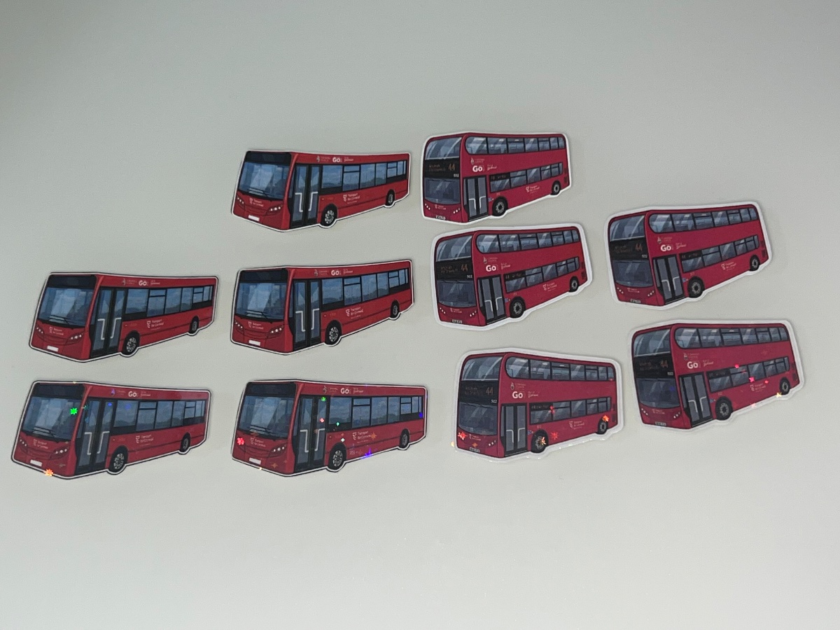 Go Cornwall Bus Enviro200s, 400s Stickers Pack (Normals, Water resistance & Star Holograms)