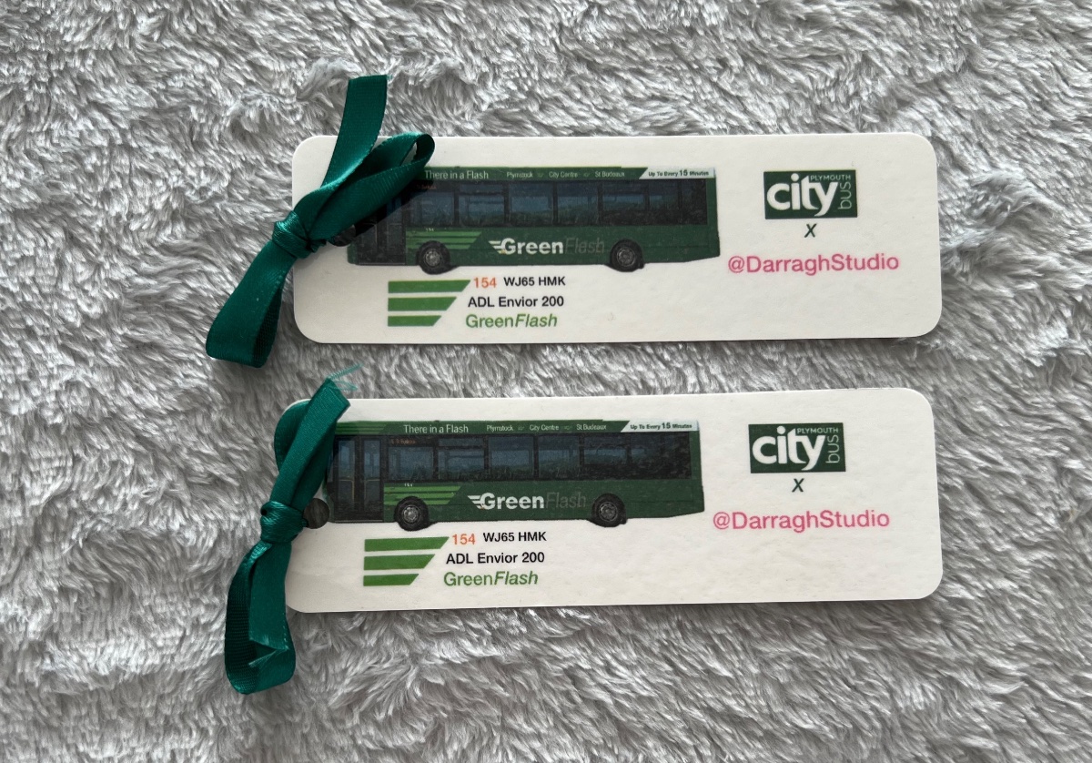Green Flash Plymouth Citybus Enviro 200 Bookmark (Laminated)