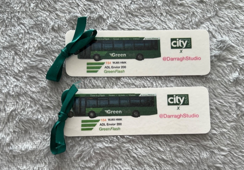Green Flash Plymouth Citybus Enviro 200 Bookmark (Laminated)