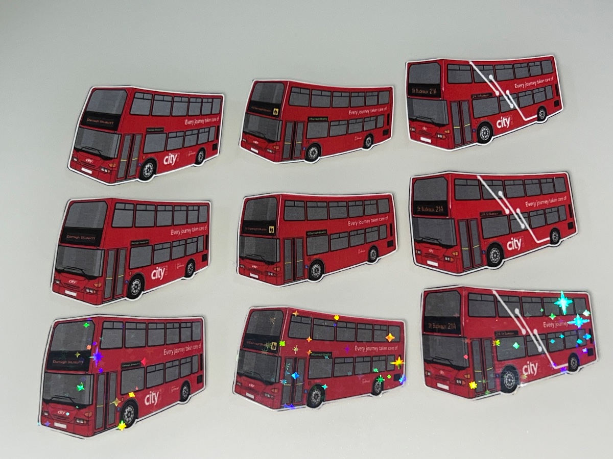 Plymouth Citybus Scania Omnidekka N94UD Bus Stickers Pack (Normals, Water reesistance & Star Holograms)